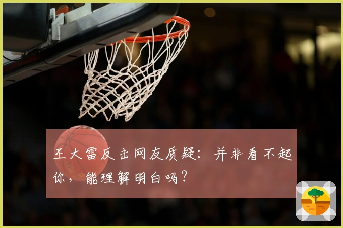 王大雷反击网友质疑：并非看不起你，能理解明白吗？